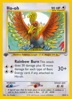 Ho-oh Rare card from Neo Revelation