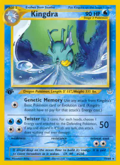 Kingdra Rare card from Neo Revelation