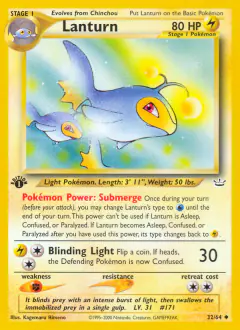 Lanturn Uncommon card from Neo Revelation