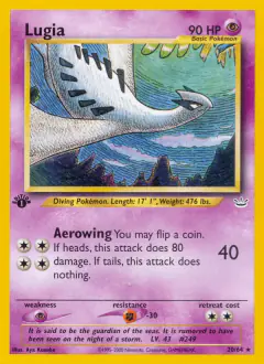 Lugia Rare card from Neo Revelation