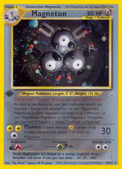 Magneton Rare Holo card from Neo Revelation