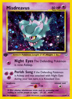 Misdreavus Rare Holo card from Neo Revelation