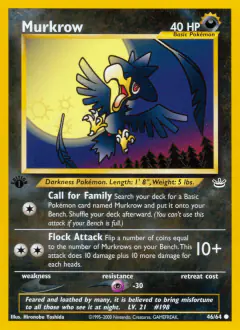 Murkrow Common card from Neo Revelation
