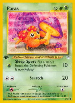 Paras Common card from Neo Revelation