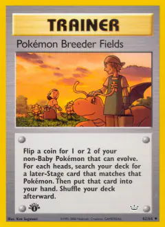 Pokémon Breeder Fields Uncommon card from Neo Revelation