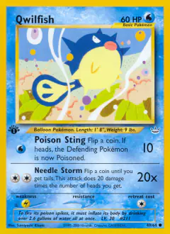 Qwilfish Common card from Neo Revelation