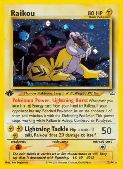 Raikou Rare Holo card from Neo Revelation