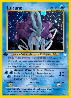 Suicune Rare Holo card from Neo Revelation