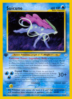 Suicune Rare card from Neo Revelation