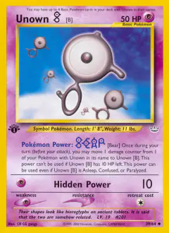 Unown [B] Uncommon card from Neo Revelation