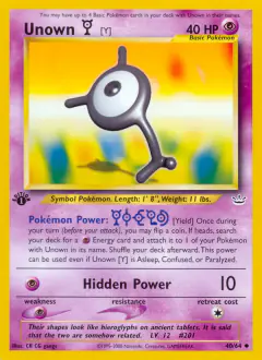 Unown [Y] Uncommon card from Neo Revelation