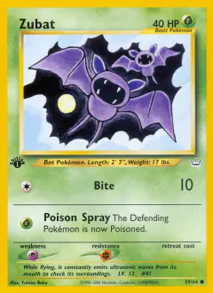 Zubat Common card from Neo Revelation