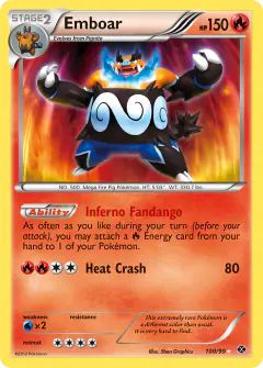 Emboar Rare Secret card from Next Destinies