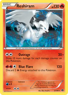 Reshiram Rare card from Next Destinies