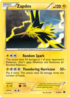 Zapdos Rare Holo card from Next Destinies
