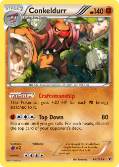 Conkeldurr Rare Holo card from Noble Victories