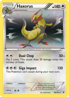 Haxorus Rare Holo card from Noble Victories