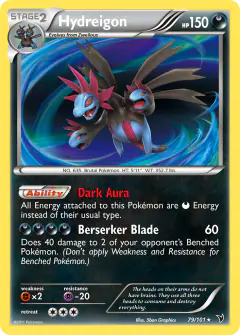 Hydreigon Rare Holo card from Noble Victories
