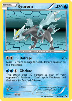 Kyurem Rare Holo card from Noble Victories