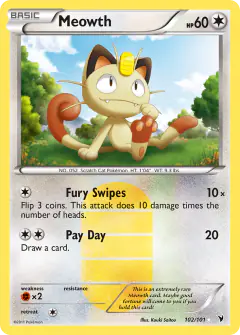 Meowth Rare Secret card from Noble Victories
