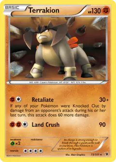Terrakion Rare Holo card from Noble Victories