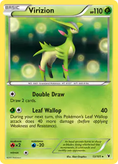 Virizion Rare Holo card from Noble Victories