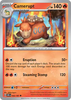 Camerupt Uncommon card from Obsidian Flames