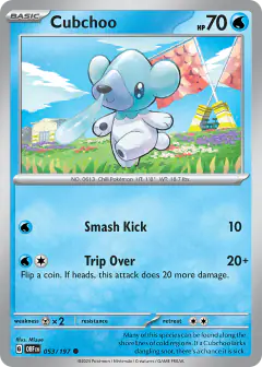 Cubchoo Common card from Obsidian Flames