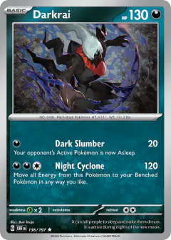 Darkrai Rare card from Obsidian Flames