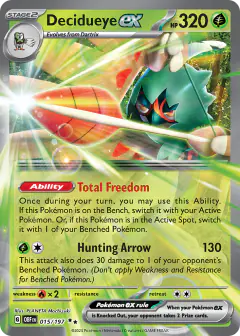 Decidueye ex Double Rare card from Obsidian Flames