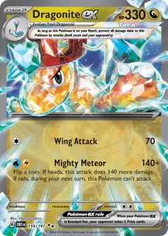Dragonite ex Double Rare card from Obsidian Flames