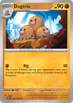 Dugtrio Uncommon card from Obsidian Flames