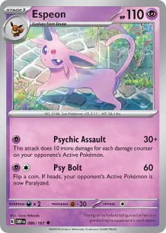 Espeon Uncommon card from Obsidian Flames