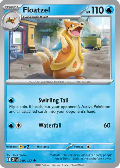 Floatzel Uncommon card from Obsidian Flames