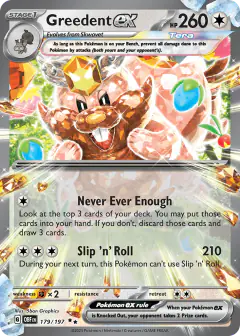 Greedent ex Double Rare card from Obsidian Flames
