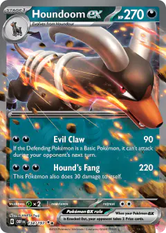 Houndoom ex Double Rare card from Obsidian Flames