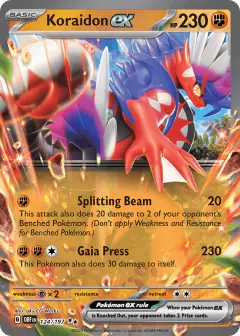 Koraidon ex Double Rare card from Obsidian Flames