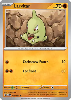 Larvitar Common card from Obsidian Flames