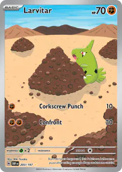 Larvitar Illustration Rare card from Obsidian Flames