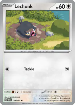 Lechonk Common card from Obsidian Flames