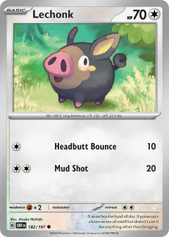 Lechonk Common card from Obsidian Flames
