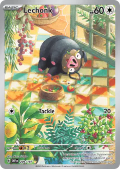 Lechonk Illustration Rare card from Obsidian Flames