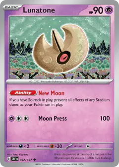 Lunatone Uncommon card from Obsidian Flames