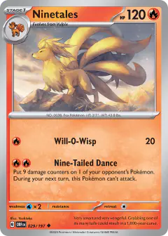 Ninetales Uncommon card from Obsidian Flames