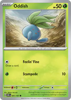 Oddish Common card from Obsidian Flames