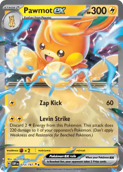 Pawmot ex Double Rare card from Obsidian Flames