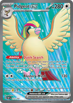 Pidgeot ex Ultra Rare card from Obsidian Flames