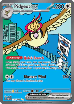 Pidgeot ex Special Illustration Rare card from Obsidian Flames