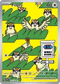 Pidgey Illustration Rare card from Obsidian Flames
