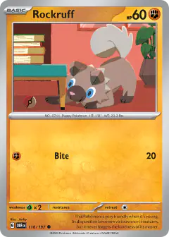 Rockruff Common card from Obsidian Flames